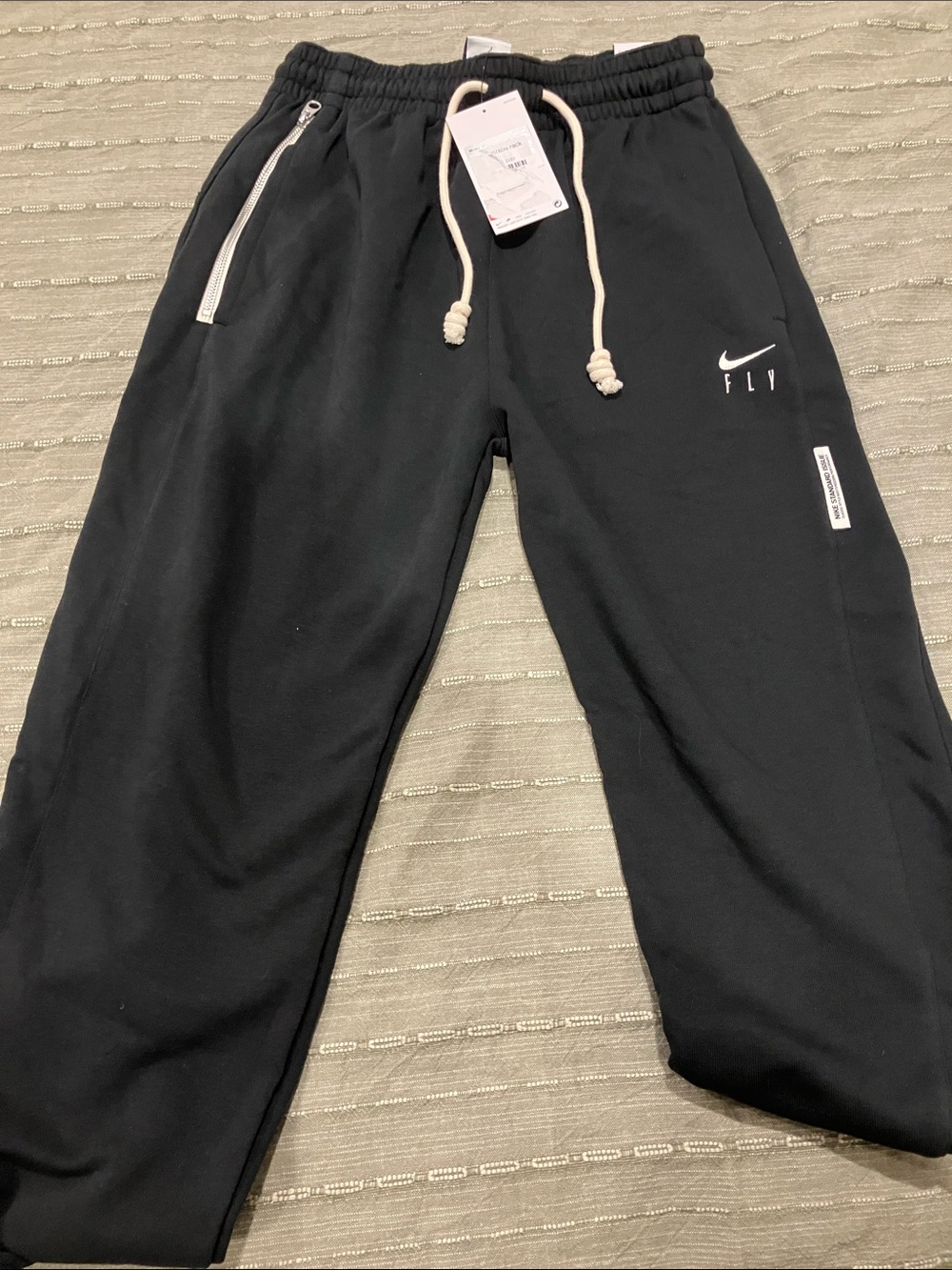 NWT Nike Women’s Black Jogger Sweatpants with White Drawstring